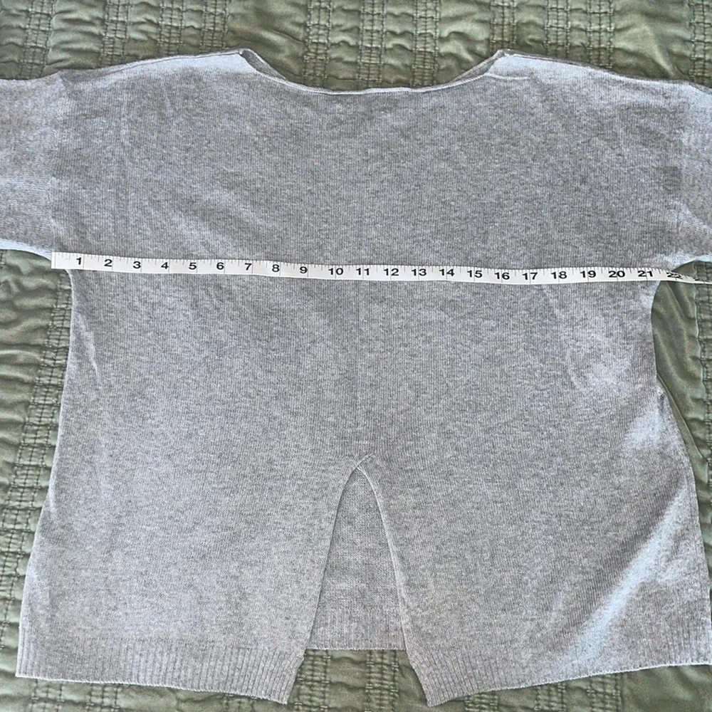 Dina Tricot NWOT silver coated back slit boat neck oversized sweater - Picture 3 of 7